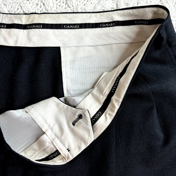 Canali Men's Dress Pants Size 41-42x30 Pure Wool Trousers Pleated Italy - Picture 4 of 6